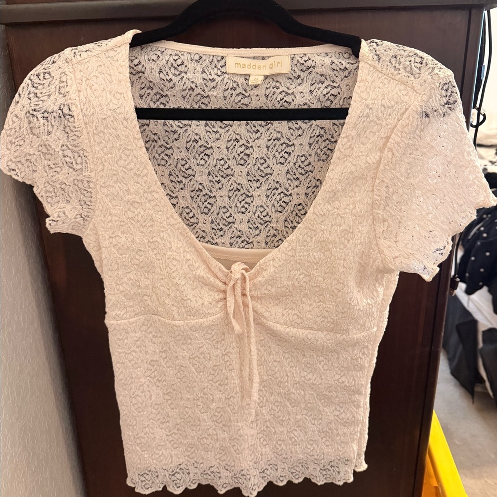 Madden Girl Ivory Lace Blouse